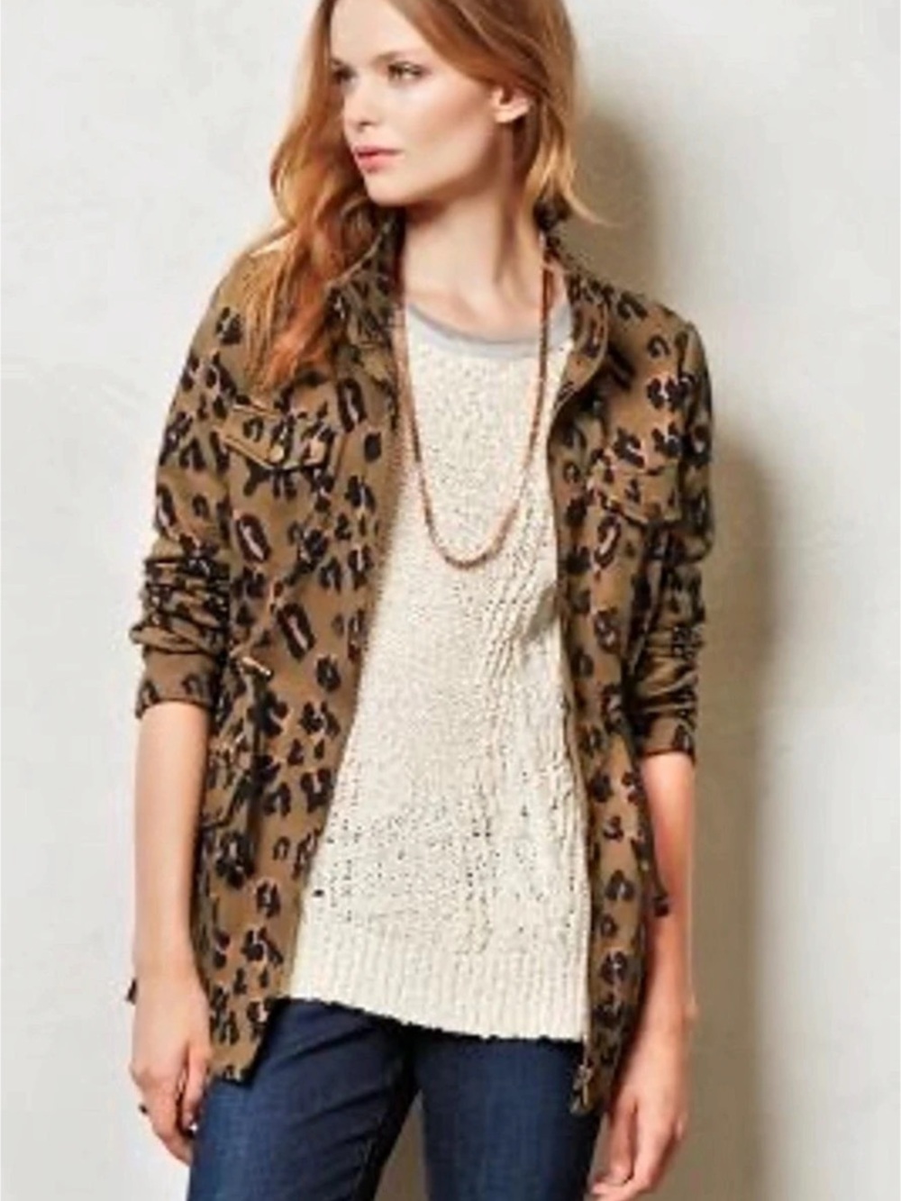 Tibitha Leopard Print Utility Jacket XS